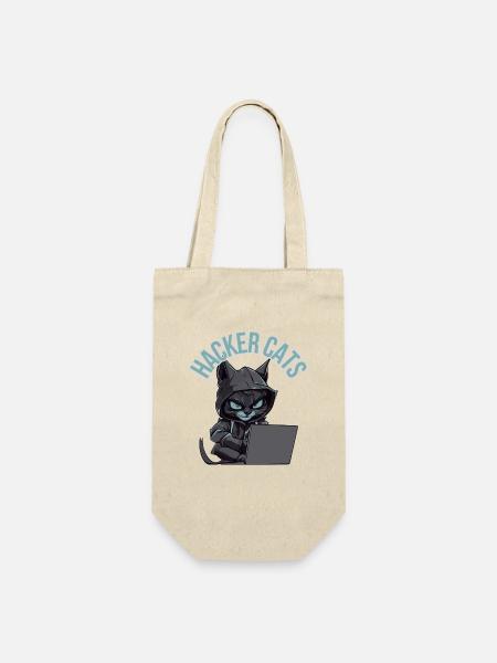 Hacker cats - Geschenkbeutel für Flaschen - Natur