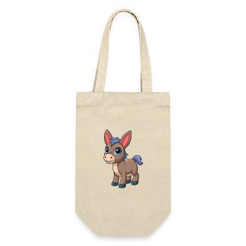 Donkey Cute Mascot Cartoon Character Kawaii - Gift Bag for Bottles - nature - Front
