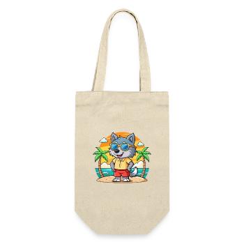 Wolf Lustige Cartoon Sommer Strand Sonnenbrille - Geschenkbeutel für Flaschen - Natur - Vorne