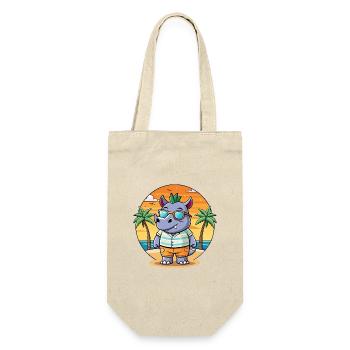 Rhino Lustige Cartoon Sommer Strand Sonnenbrille - Geschenkbeutel für Flaschen - Natur - Vorne