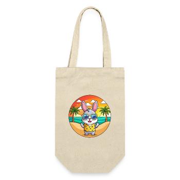 Kaninchen Lustige Cartoon Sommer Strand Sonnenbrille - Geschenkbeutel für Flaschen - Natur - Vorne