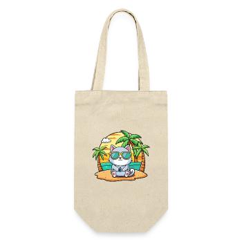 Katze Lustige Cartoon Sommer Strand Sonnenbrille - Geschenkbeutel für Flaschen - Natur - Vorne