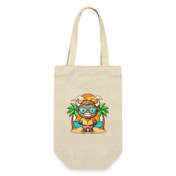Buffalo Lustige Cartoon Sommer Strand Sonnenbrille - Geschenkbeutel für Flaschen - Natur - Vorne