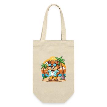 Biber Lustige Cartoon Sommer Strand Sonnenbrille - Geschenkbeutel für Flaschen - Natur - Vorne