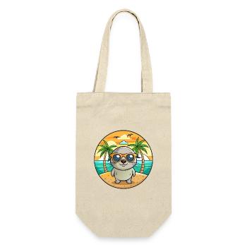 Seal Lustige Cartoon Sommer Strand Sonnenbrille - Geschenkbeutel für Flaschen - Natur - Vorne