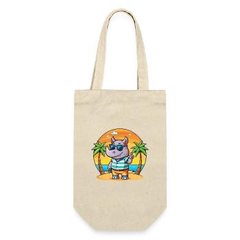 Rhino Lustige Cartoon Sommer Strand Sonnenbrille - Geschenkbeutel für Flaschen - Natur - Vorne