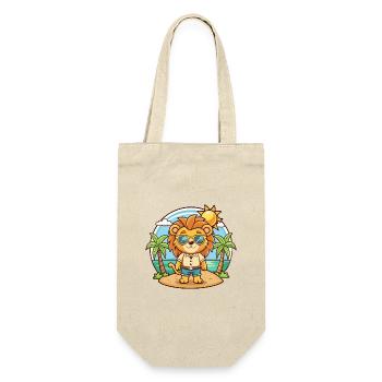 Löwe Lustige Cartoon Sommer Strand Sonnenbrille - Geschenkbeutel für Flaschen - Natur - Vorne