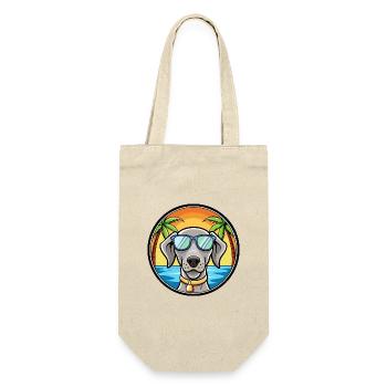 Weimaraner Hund Rasse Cartoon Sonnenbrille Strand - Geschenkbeutel für Flaschen - Natur - Vorne