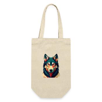 Wolf Cartoon Character Colorful Pet Animal - Gift Bag for Bottles - nature - Front