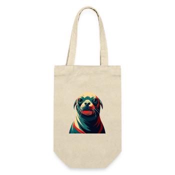 phoque dessin animé personnage animal de compagnie coloré - Sac à bouteille - nature - Devant