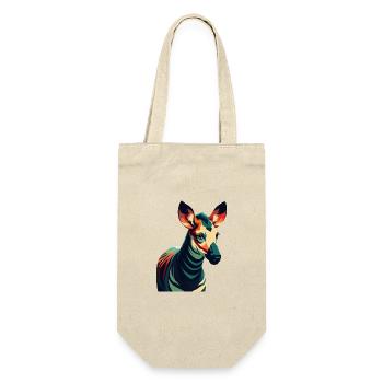 Okapi Zeichentrickfigur Buntes Haustier Tier - Geschenkbeutel für Flaschen - Natur - Vorne