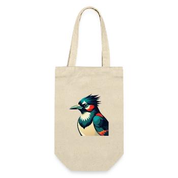 Blauhäher Zeichentrickfigur Buntes Haustier Tier - Geschenkbeutel für Flaschen - Natur - Vorne