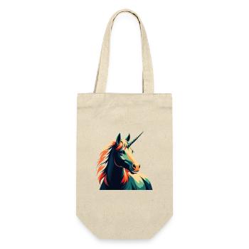 Einhorn Cartoon Figur Buntes Haustier Tier - Geschenkbeutel für Flaschen - Natur - Vorne