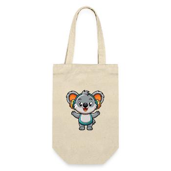 Koala Lustige Zeichentrickfigur Kopfhörer Musik - Geschenkbeutel für Flaschen - Natur - Vorne