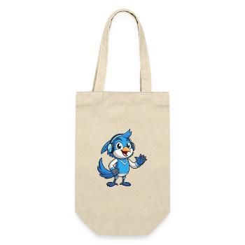 Blue Jay Lustige Cartoon Figur Kopfhörer Musik - Geschenkbeutel für Flaschen - Natur - Vorne