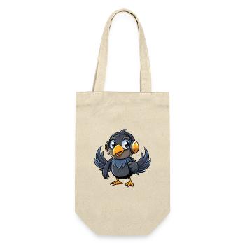 Crow Funny Cartoon Character Musique de casque - Sac à bouteille - nature - Devant