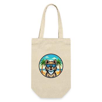 Schwedische Lapphund Hunderasse Cartoon Sonnenbrille Strand - Geschenkbeutel für Flaschen - Natur - Vorne