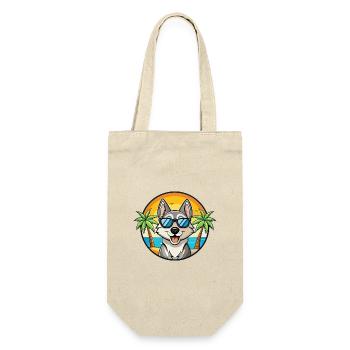 Schwedischer Elchhund Hunderasse Cartoon Sonnenbrille Strand - Geschenkbeutel für Flaschen - Natur - Vorne
