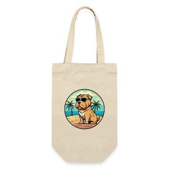 Shar Pei Hunderasse Cartoon Sonnenbrille Strand - Geschenkbeutel für Flaschen - Natur - Vorne