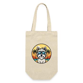 Skye Terrier Hunderasse Cartoon Sonnenbrille Strand - Geschenkbeutel für Flaschen - Natur - Vorne