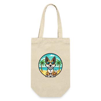 Spielzeug Foxterrier Hund Rasse Cartoon Sonnenbrille Strand - Geschenkbeutel für Flaschen - Natur - Vorne