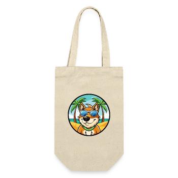 Volpino Italiano Hunderasse Cartoon Sonnenbrille Strand - Geschenkbeutel für Flaschen - Natur - Vorne