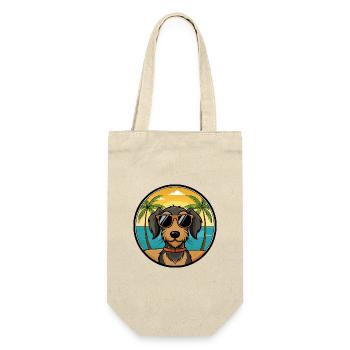 Lunettes de soleil de dessin animé de race de chien teckel à poil dur - Sac à bouteille - nature - Devant