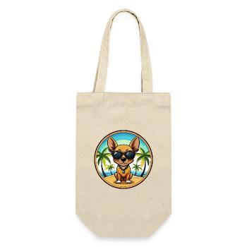 Russische Spielzeug Terrier Hund Rasse Cartoon Sonnenbrille - Geschenkbeutel für Flaschen - Natur - Vorne