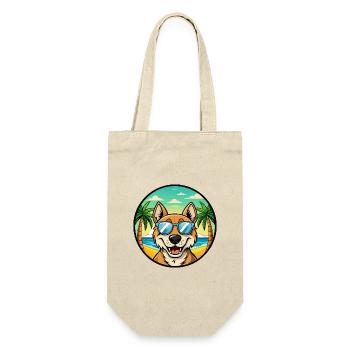 Russischer Jagdhund Rasse Cartoon Sonnenbrille Strand - Geschenkbeutel für Flaschen - Natur - Vorne