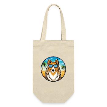 Rough Collie Chien Race Dessin Animé Lunettes De Soleil Plage - Sac à bouteille - nature - Devant