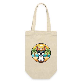Rat Terrier Hund Rasse Cartoon Sonnenbrille Strand - Geschenkbeutel für Flaschen - Natur - Vorne