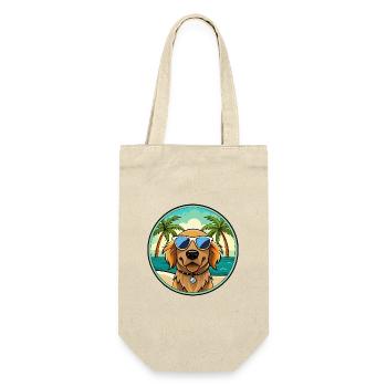 Picardie Spaniel Hund Rasse Cartoon Sonnenbrille Strand - Geschenkbeutel für Flaschen - Natur - Vorne