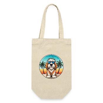 Petit Basset Griffon Vendeen Hunderasse Karikatur - Geschenkbeutel für Flaschen - Natur - Vorne