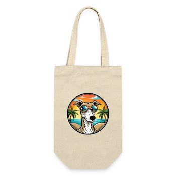 Polnischer Windhund Hund Rasse Cartoon Sonnenbrille Strand - Geschenkbeutel für Flaschen - Natur - Vorne