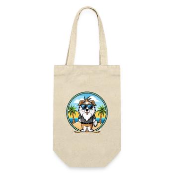 Picardie Schäferhund Rasse Cartoon Sonnenbrille Strand - Geschenkbeutel für Flaschen - Natur - Vorne