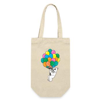 Eisbär Luftballon - Geschenkbeutel für Flaschen - Natur - Vorne