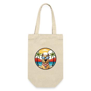 Norwegischer Windhund Rasse Cartoon Sonnenbrille Strand - Geschenkbeutel für Flaschen - Natur - Vorne