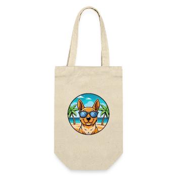 Lancashire Heeler Hunderasse Cartoon Sonnenbrille Strand - Geschenkbeutel für Flaschen - Natur - Vorne
