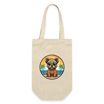 Norfolk Terrier Hunderasse Cartoon Sonnenbrille Strand - Geschenkbeutel für Flaschen - Natur - Vorne