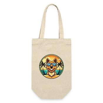 Jagdterrier Hunderasse Cartoon Sonnenbrille Strand - Geschenkbeutel für Flaschen - Natur - Vorne
