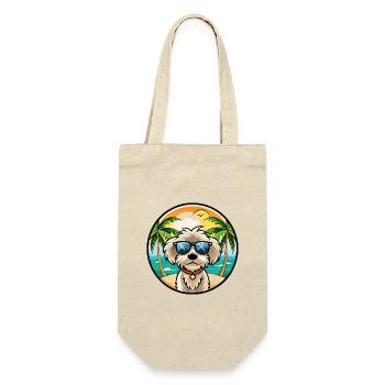 Maltipoo Hunderasse Cartoon Sonnenbrille Strand - Geschenkbeutel für Flaschen - Natur - Vorne