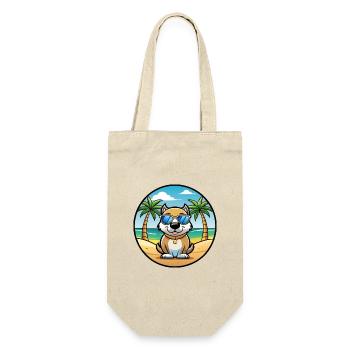 Milieu Asiatique Ovtcharka Chien Race Dessin Animé Plage - Sac à bouteille - nature - Devant