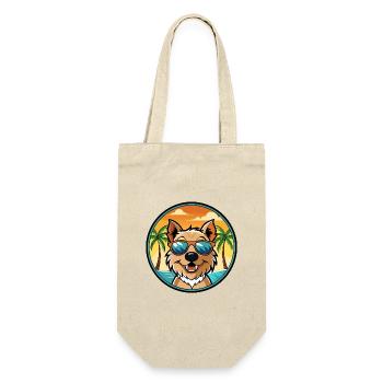 Lucas Terrier Hunderasse Cartoon Sonnenbrille Strand - Geschenkbeutel für Flaschen - Natur - Vorne