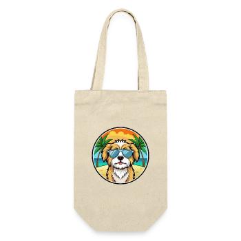 Lhasa Apso Hunderasse Cartoon Sonnenbrille Strand - Geschenkbeutel für Flaschen - Natur - Vorne