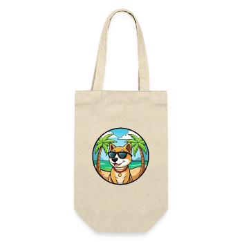 Laufhund Hunderasse Cartoon Sonnenbrille Strand - Geschenkbeutel für Flaschen - Natur - Vorne