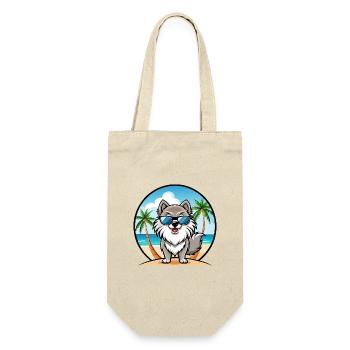 Keeshond Chien Race Dessin Animé Lunettes de Soleil Plage - Sac à bouteille - nature - Devant