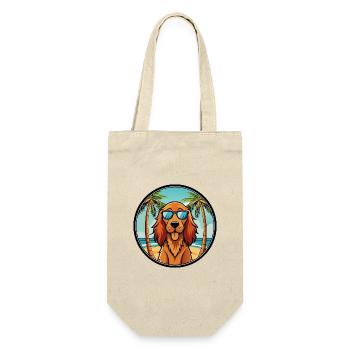 Irish Setter Hund Rasse Cartoon Sonnenbrille Strand - Geschenkbeutel für Flaschen - Natur - Vorne