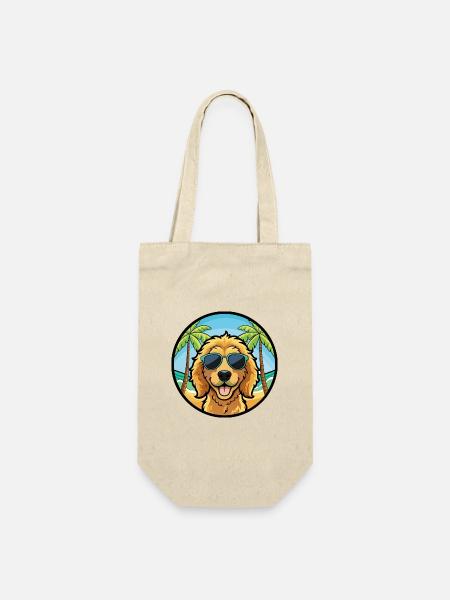 Goldendoodle Hunderasse Cartoon Sonnenbrille Strand - Geschenkbeutel für Flaschen - Natur
