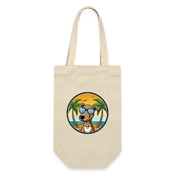 Hannover Laufhund Hunderasse Cartoon Sonnenbrille Strand - Geschenkbeutel für Flaschen - Natur - Vorne