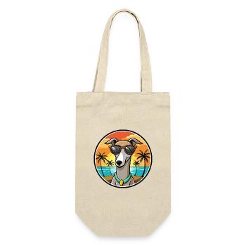 Galgo Español Hunderasse Cartoon Sonnenbrille Strand - Geschenkbeutel für Flaschen - Natur - Vorne